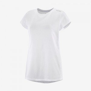 T Shirts Salomon OUTLIFE SCOOP HEM W Short Sleeve Femme Blanche | MVSPE-3548