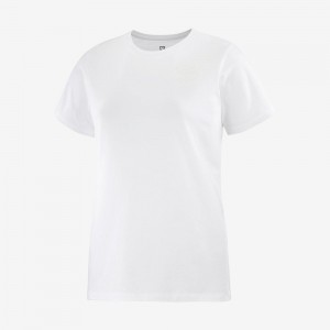 T Shirts Salomon OUTLIFE SMALL LOGO SS W Short Sleeve Femme Blanche | SPQDO-3821