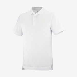 T Shirts Salomon OUTLIFE SS POLO M Short Sleeve Homme Blanche | RBKIZ-0978