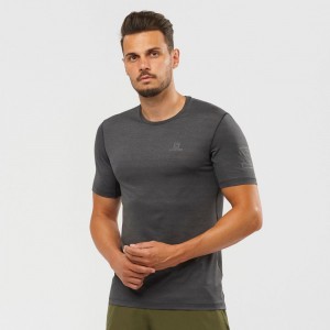 T Shirts Salomon OUTLINE New Trail Running Gear Homme Noir | WDXCA-7906