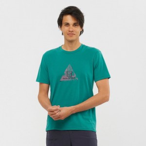 T Shirts Salomon OUTRACK BLEND Short Sleeve Homme Vert | OTUWE-0459