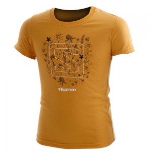 T Shirts Salomon POPPY SS G Enfant Jaune | OCYJU-4627