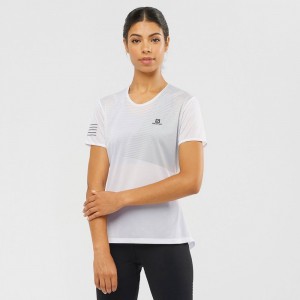 T Shirts Salomon SENSE Femme Blanche | HCOYK-9176