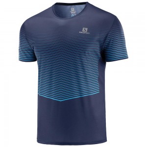 T Shirts Salomon SENSE M Homme Bleu Marine | HEDXV-1685