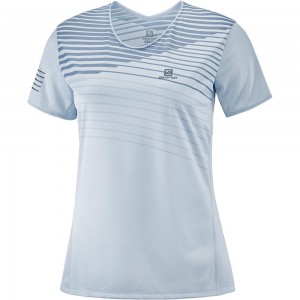 T Shirts Salomon SENSE W Femme Bleu | QYSPZ-6328