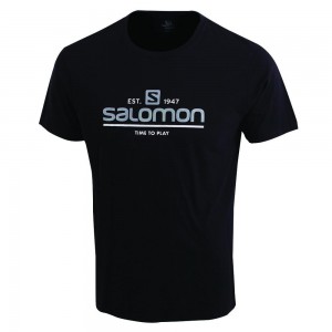 T Shirts Salomon TIME TO PLAY SS B Enfant Noir | FJTBM-7102