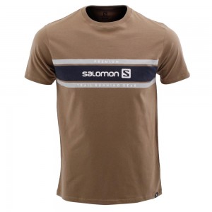 T Shirts Salomon TOW THE LINE SS M Homme Marron | VKJIB-6803