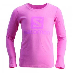 T Shirts Salomon WARRIOR LS G Enfant Rose | FLMVK-5894