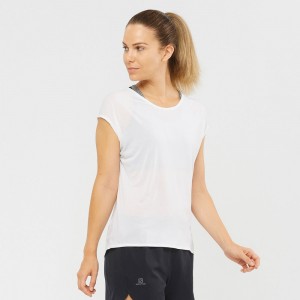 T Shirts Salomon XA SLEEVE TECH W Short Sleeve Femme Blanche | WXDYN-5803