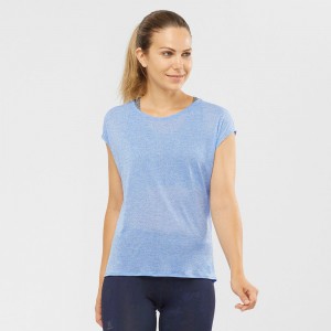 T Shirts Salomon XA SLEEVE TECH W Short Sleeve Femme Marina | MWENY-1964