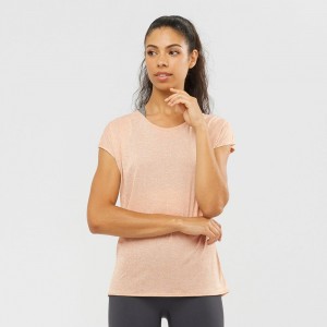 T Shirts Salomon XA SLEEVE TECH W Short Sleeve Femme Beige | OFZTW-2509