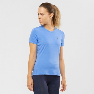 T Shirts Salomon XA W Short Sleeve Femme Marina | ABSKI-8150