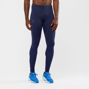 Tights Salomon AGILE LONG Homme Bleu Marine | JIYBE-8520