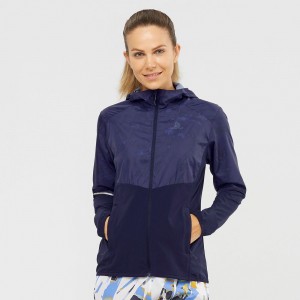 Vestes Salomon AGILE WIND Femme Bleu Marine | HUEMA-9471