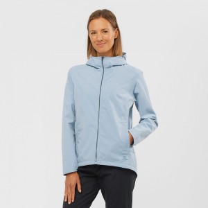 Vestes Salomon ESSENTIAL WATERPROOF 2L Femme Bleu | FHPGQ-7238