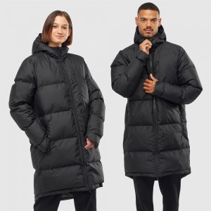 Vestes Salomon OUTLIFE PACKABLE LONG PUFFER JKT U Insulated Homme Noir | OHTIN-6804