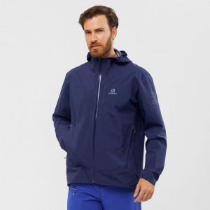 Vestes Salomon OUTRACK WATERPROOF 2.5L Homme Bleu Marine | GQWJO-5601