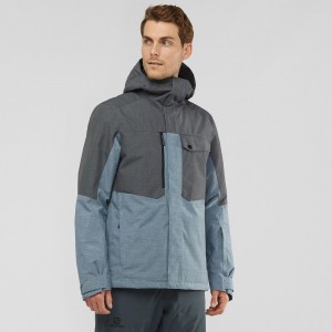 Vestes Salomon POWDERSTASH M Ski Homme Bleu | PRWLJ-5274