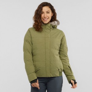 Vestes Salomon SNUGGLY WARM W Ski Femme Vert Olive Vert | TFCLH-6590