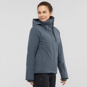 Vestes Salomon SPEED Ski Femme Grise Noir | JYAGZ-7416