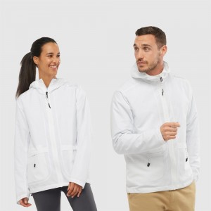 Wind Breakers Salomon OUTLIFE PACKABLE SHELL U Homme Blanche | EWRDY-6074