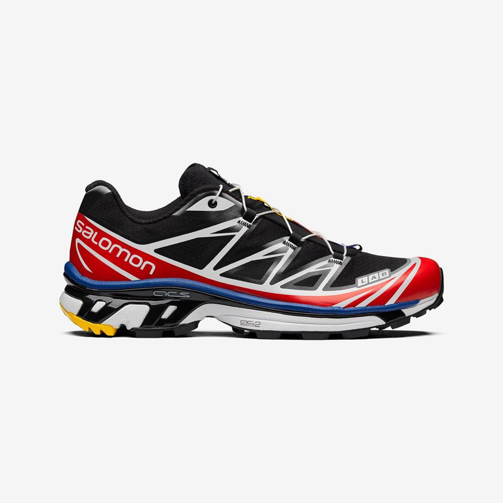 Basket Salomon XT-6 RACING Homme Noir Blanche Rouge | NMVJK-8071