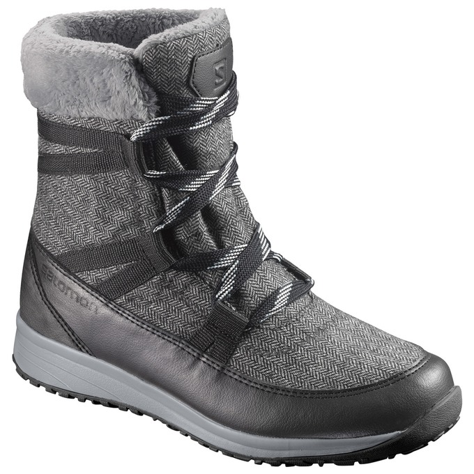 Botte Hiver Salomon HEIKA CS WP Femme Grise Noir | VMZKX-2794