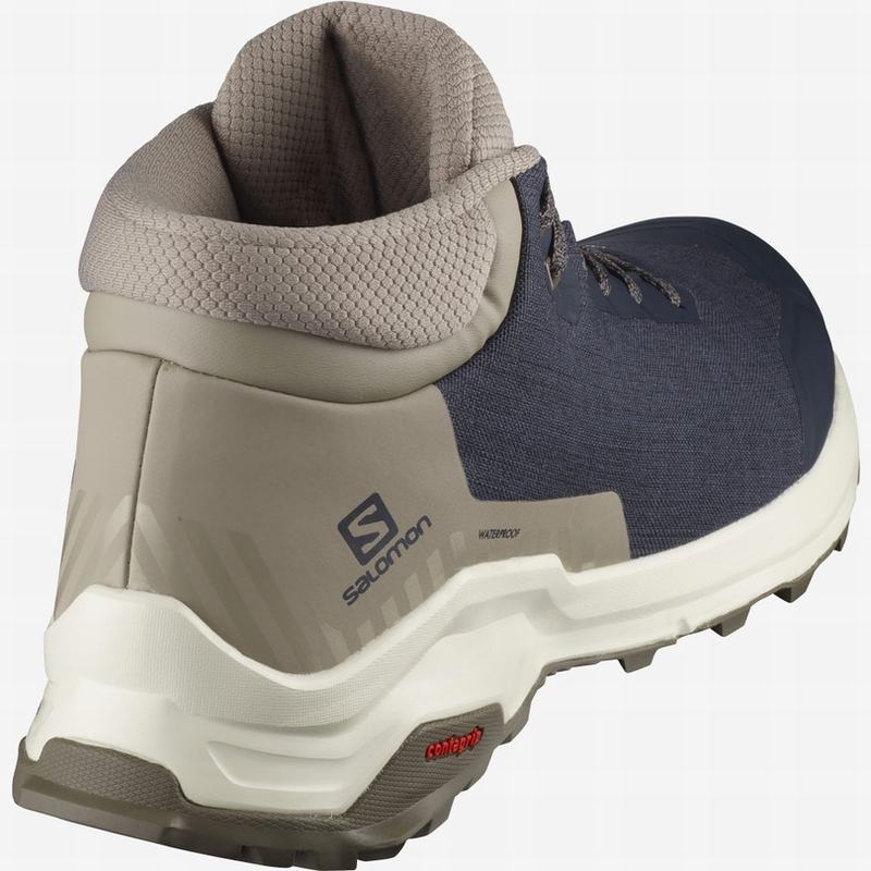 Botte Hiver Salomon X REVEAL CHUKKA CLIMASALOMON WATERPROOF Homme Bleu Marine | HZQGC-8314