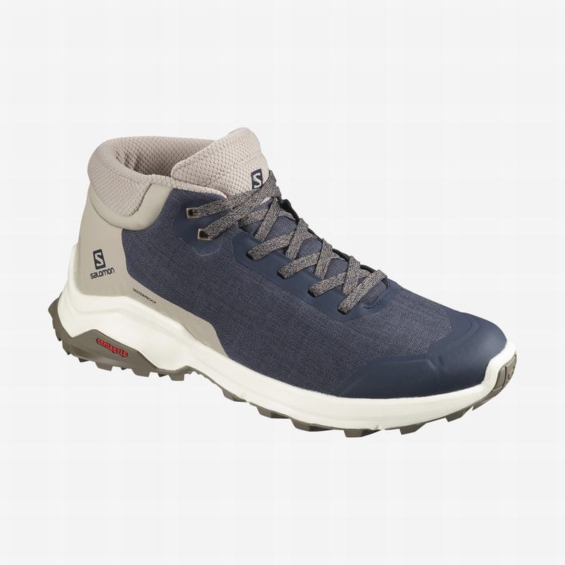 Botte Hiver Salomon X REVEAL CHUKKA CLIMASALOMON WATERPROOF Homme Bleu Marine | HZQGC-8314