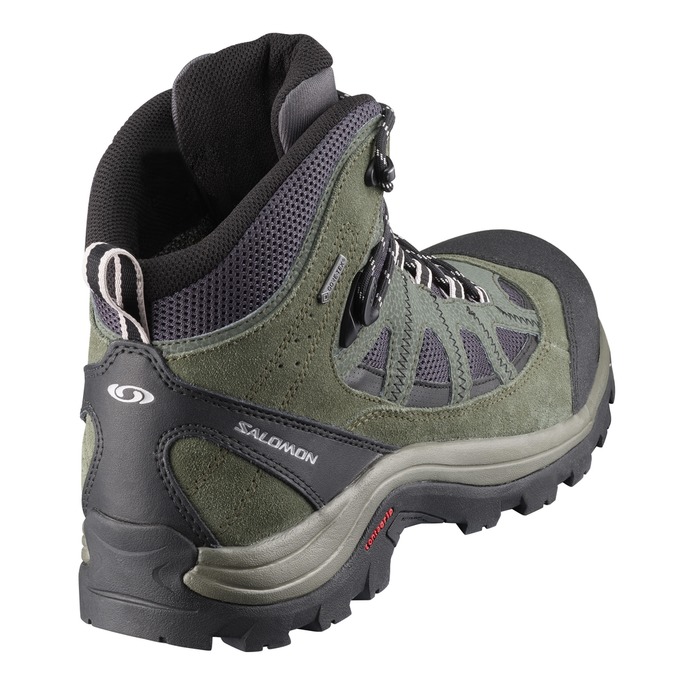 Botte Randonnée Salomon AUTHENTIC LTR GTX Homme Vert Olive Noir | IROJY-4018