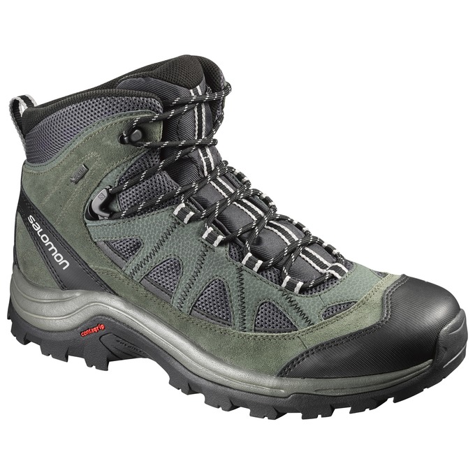 Botte Randonnée Salomon AUTHENTIC LTR GTX Homme Vert Olive Noir | IROJY-4018