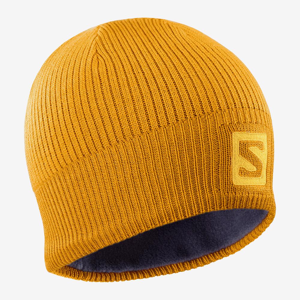 Chapeaux Salomon LOGO Homme Jaune | JRWGE-6345