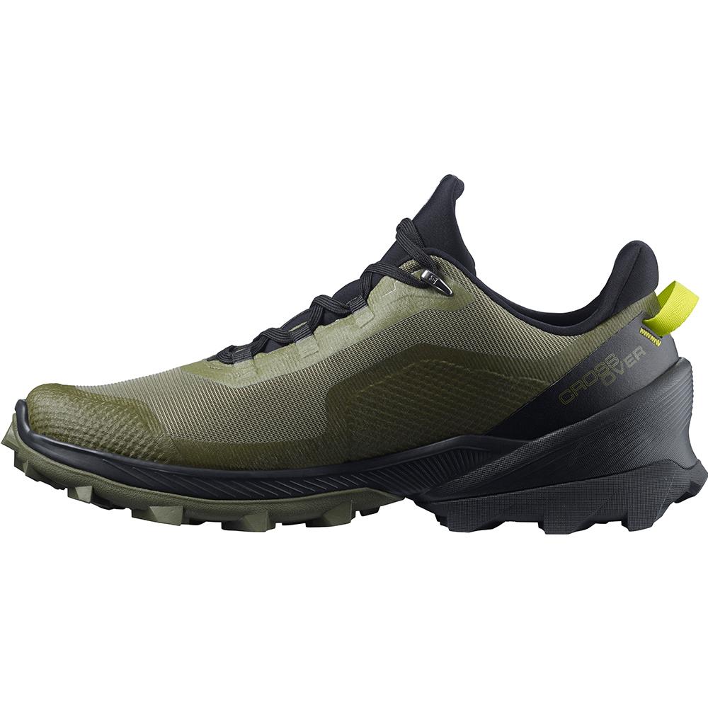 Chaussure Running Salomon CROSS OVER GORE-TEX Homme Vert Foncé | SXITP-1578