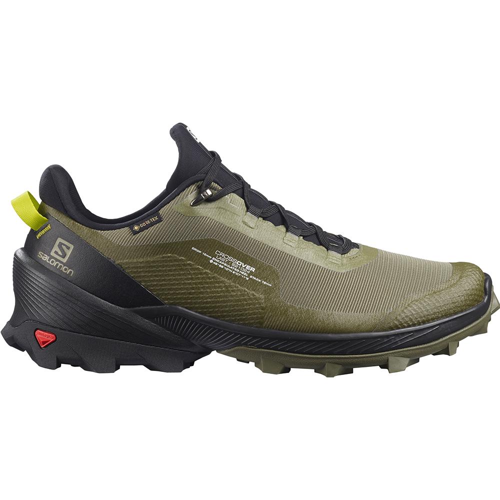 Chaussure Running Salomon CROSS OVER GORE-TEX Homme Vert Foncé | SXITP-1578