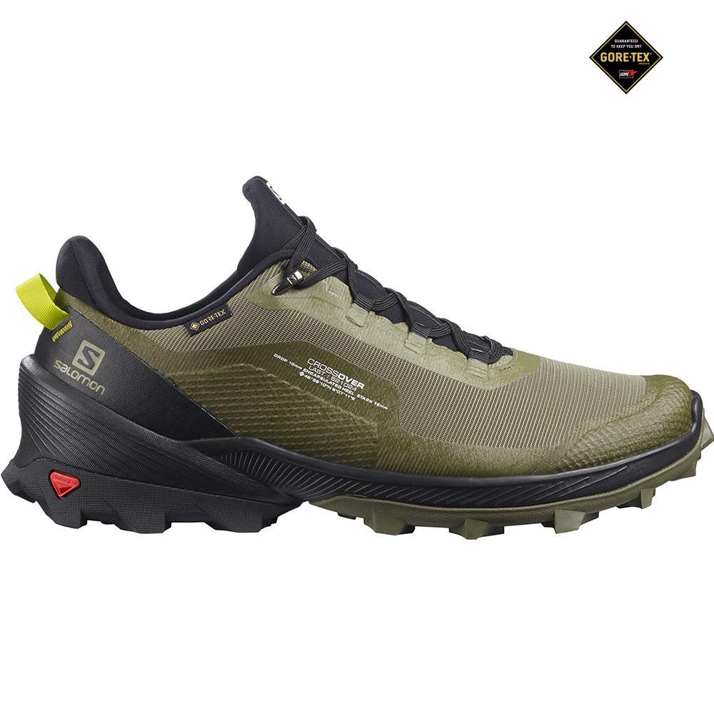 Chaussure Running Salomon CROSS OVER GORE-TEX Homme Vert Foncé | SXITP-1578