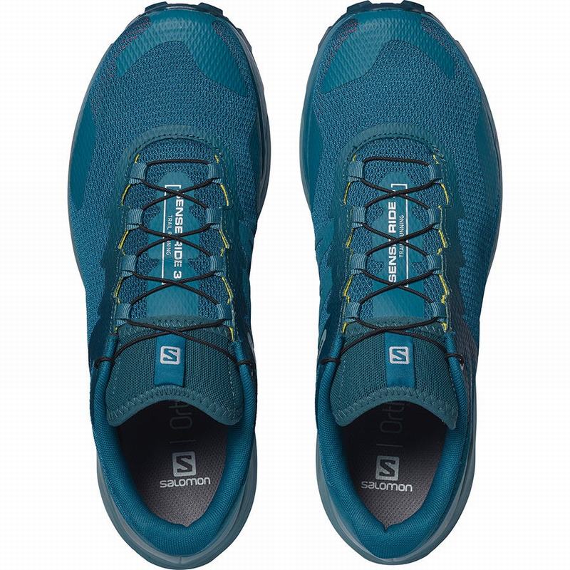 Chaussure Running Salomon SENSE RIDE 3 Homme Bleu | JXYSA-7398