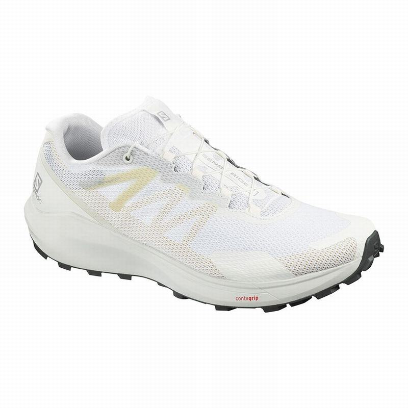 Chaussure Running Salomon SENSE RIDE 3 Homme Blanche | YQVPH-2730