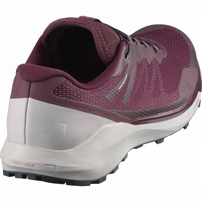 Chaussure Running Salomon SENSE RIDE 3 W Femme Bordeaux Corail | ZUHIM-6283