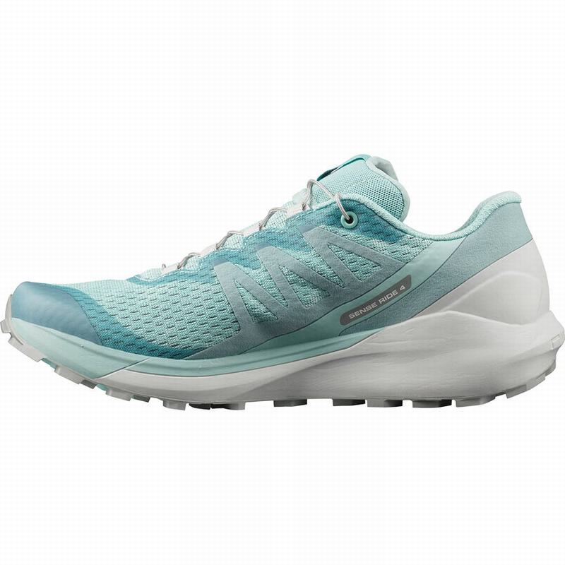 Chaussure Running Salomon SENSE RIDE 4 Femme Turquoise | QEZRS-9813