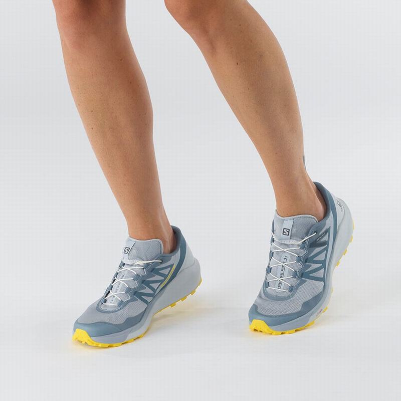 Chaussure Running Salomon SENSE RIDE 4 Femme Bleu Citron | KDSCF-4367