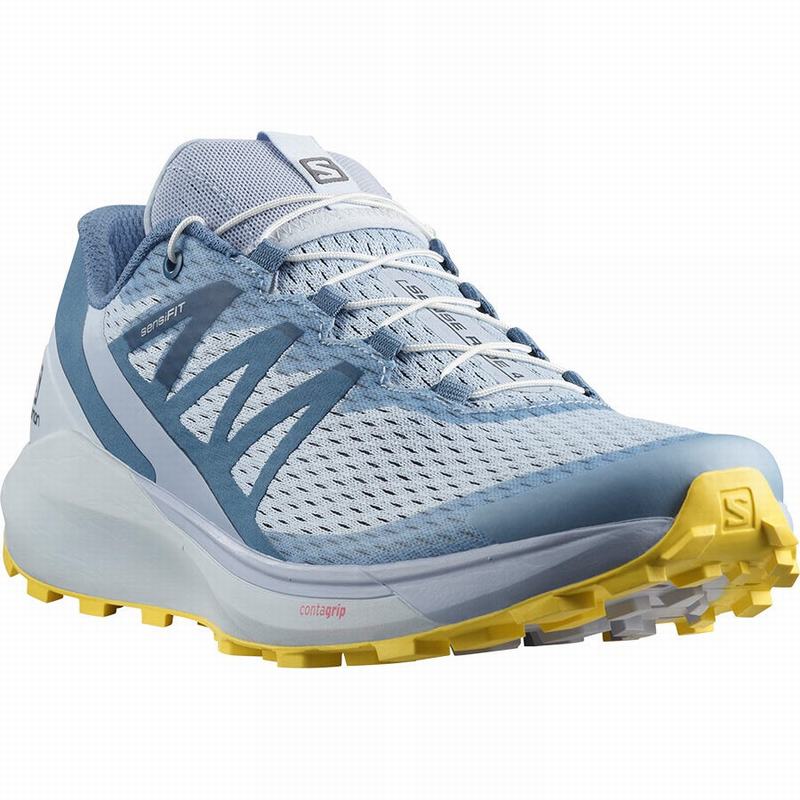 Chaussure Running Salomon SENSE RIDE 4 Femme Bleu Citron | KDSCF-4367