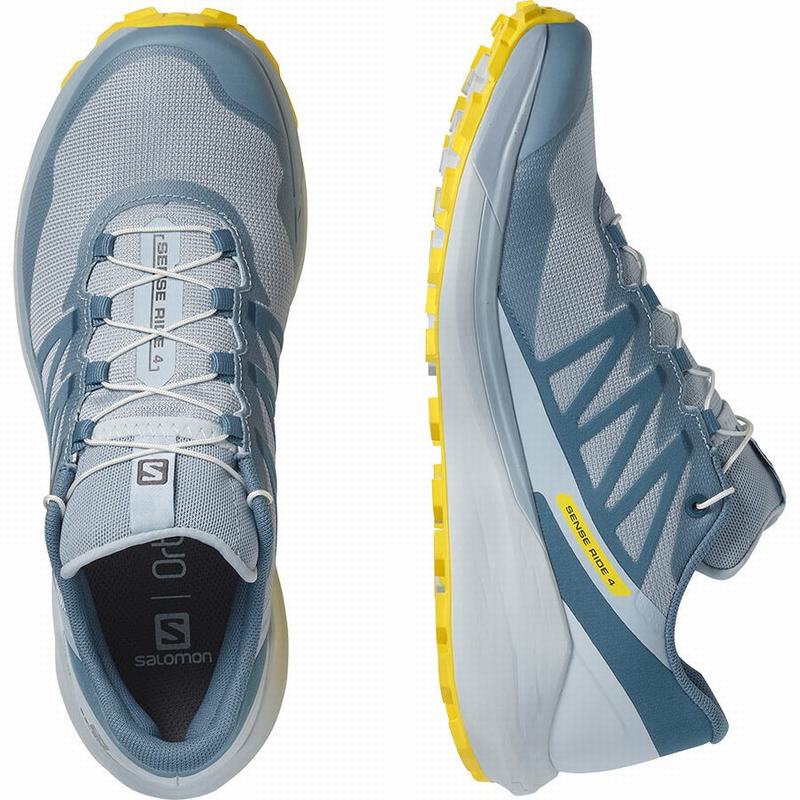 Chaussure Running Salomon SENSE RIDE 4 Femme Bleu Citron | KDSCF-4367