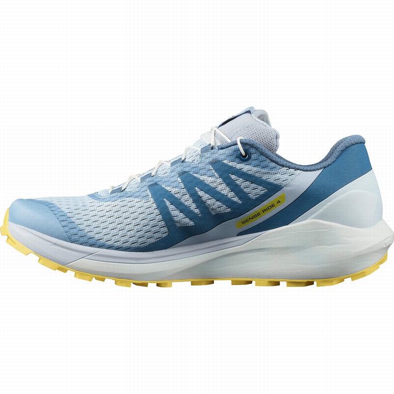 Chaussure Running Salomon SENSE RIDE 4 Femme Bleu Citron | KDSCF-4367