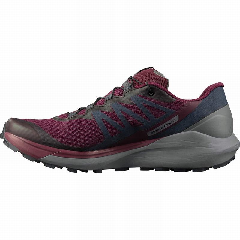 Chaussure Running Salomon SENSE RIDE 4 Femme Bordeaux | KOPJI-9841