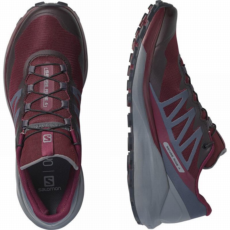 Chaussure Running Salomon SENSE RIDE 4 Femme Bordeaux | KOPJI-9841