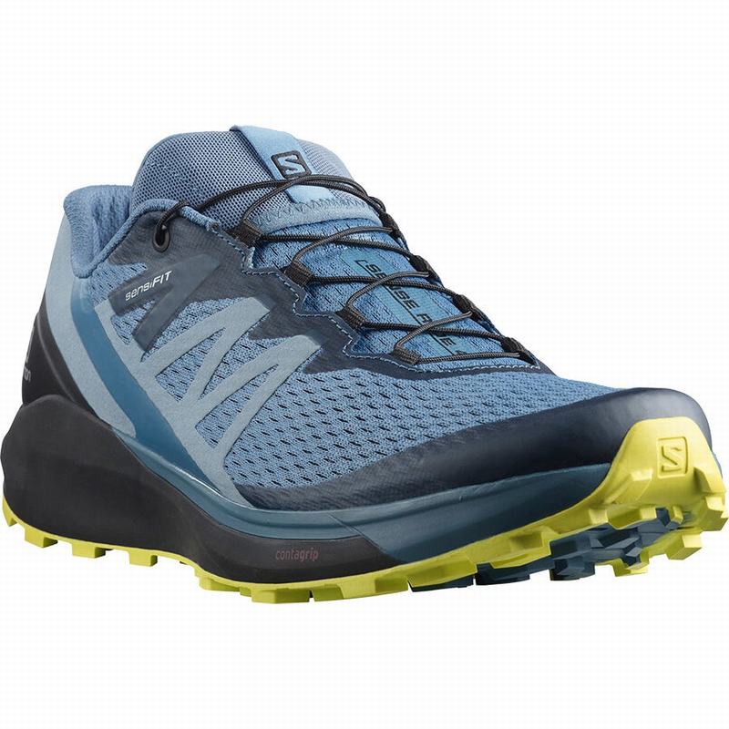 Chaussure Running Salomon SENSE RIDE 4 Homme Bleu Noir | ARSQP-6918