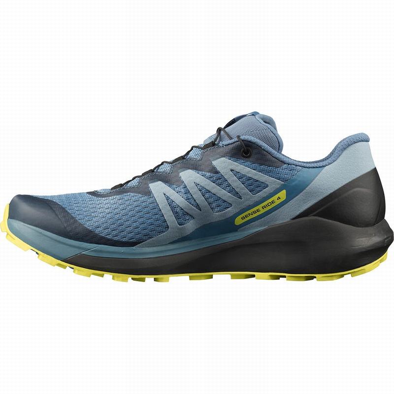 Chaussure Running Salomon SENSE RIDE 4 Homme Bleu Noir | ARSQP-6918