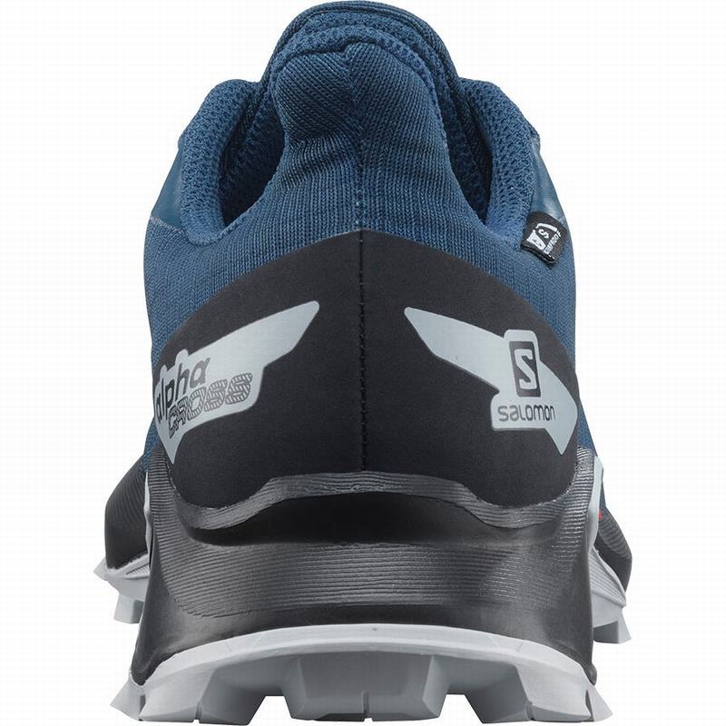 Chaussure Trail Running Salomon ALPHACROSS BLAST CLIMASALOMON WATERPROOF Enfant Bleu Marine Noir | DHKMJ-5216