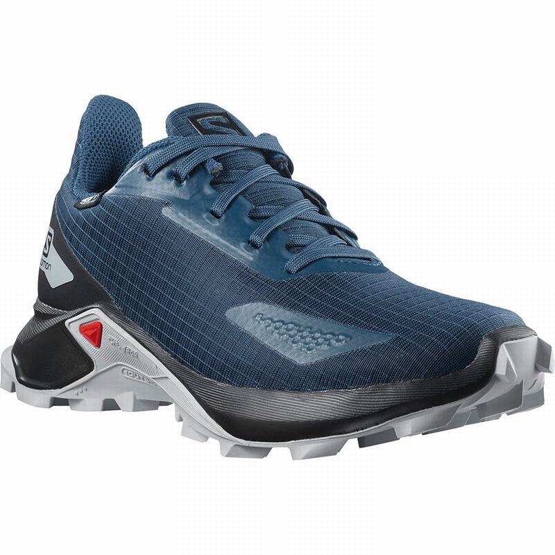 Chaussure Trail Running Salomon ALPHACROSS BLAST CLIMASALOMON WATERPROOF Enfant Bleu Marine Noir | DHKMJ-5216