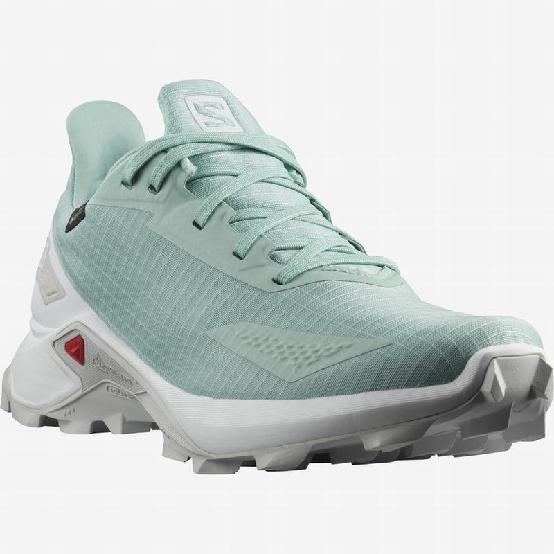 Chaussure Trail Running Salomon ALPHACROSS BLAST GTX W Femme Turquoise Blanche | YRJIB-3145